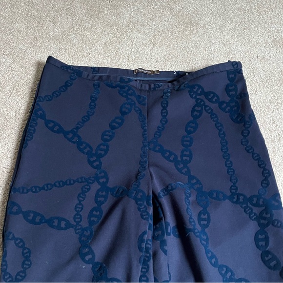 J. Mclaughlin Navy Velvet Chain Rayon Blend Regina Pants Sz. 0 - Picture 2 of 4